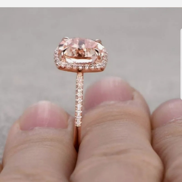 NEW ROSE GOLD TONE CHAMPAGNE CRYSTAL RING - Picture 3 of 4
